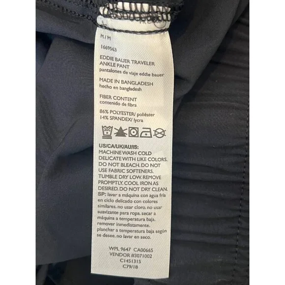 NWT Eddie Bauer Traveler Ankle pant stretch UPF 50+ lightweight black Medium - Picture 6 of 10